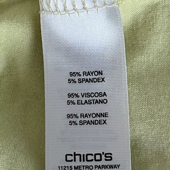 Chicos Gold Metallic Stretch Top Small Long Sleeve Shimmer Holiday Blouse - Picture 12 of 12